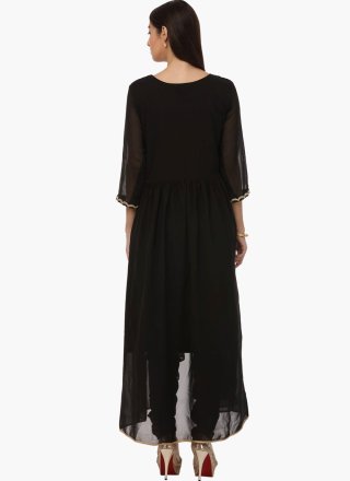 Black Georgette Salwar Suit with Embroidered Work
