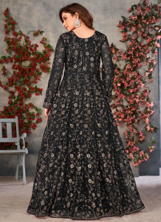 Black Net Floor Length Salwar Suit