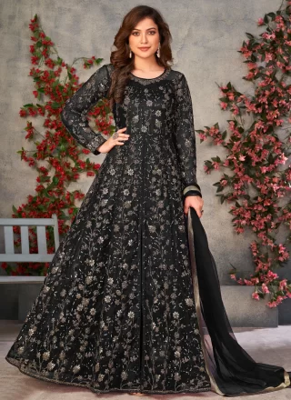 Black Net Floor Length Salwar Suit