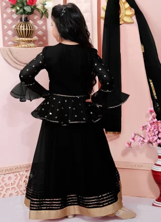Black Net Readymade Lehenga Choli
