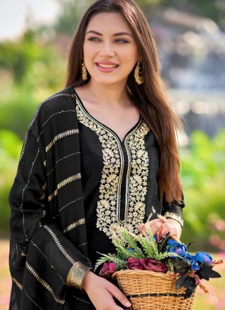 Black Shimmer Readymade Salwar Suit