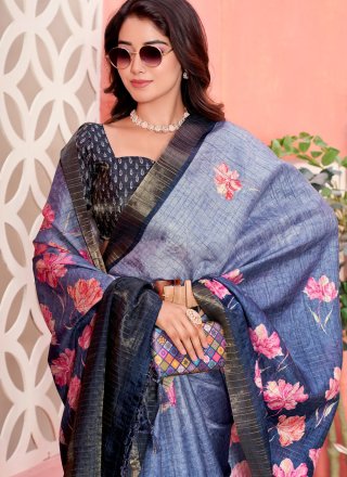 Black Silk Contemporary Sari