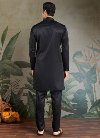 Black Silk Kurta Payjama with Jacket