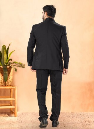 Black Suiting Hand Work Tuxedo Suit