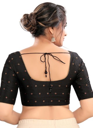 Black Tafeta Silk Blouse