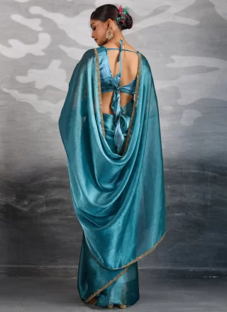 Blue Burburry Traditional Saree