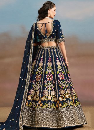 Blue Georgette Lehenga Choli