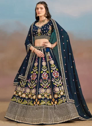 Blue Georgette Lehenga Choli