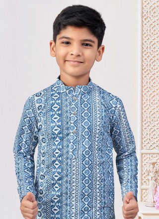 Blue Rayon Kurta Pyjama