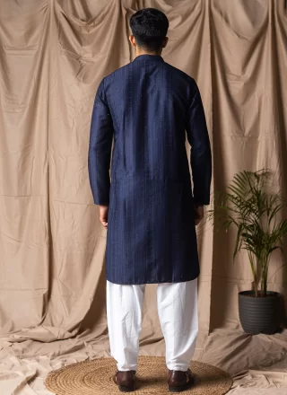 Blue Rayon Kurta Pyjama