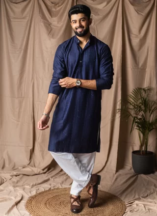 Blue Rayon Kurta Pyjama