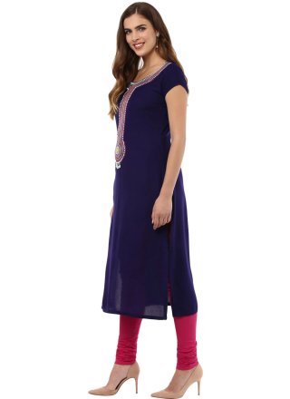 Blue Rayon Readymade Salwar Suit