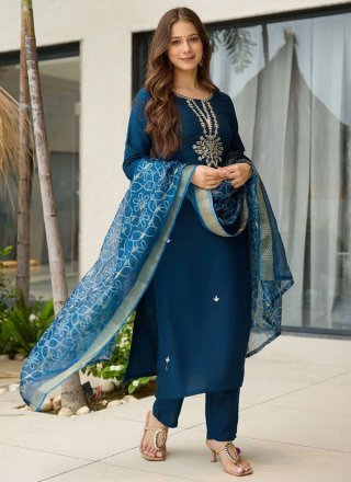 Blue Rayon Salwar Suit