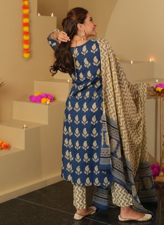 Blue Satin Pant Style Suit