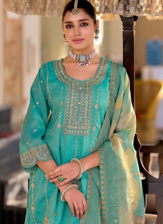 Blue Shimmer Salwar Suit