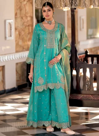 Blue Shimmer Salwar Suit