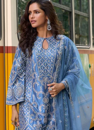 Blue Shimmer Salwar Suit