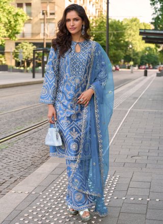 Blue Shimmer Salwar Suit