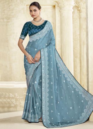 Blue Silk Designer Saree