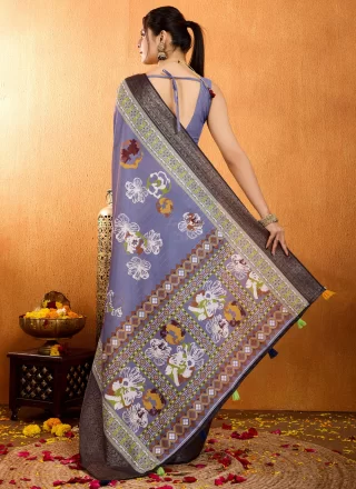 Blue Silk Designer Saree