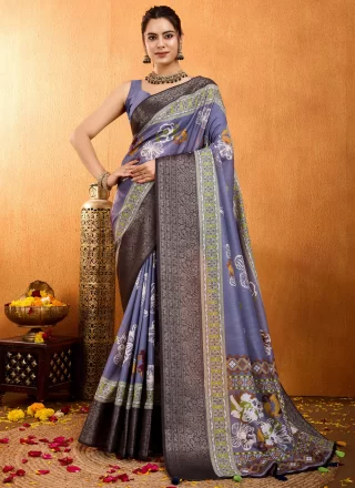 Blue Silk Designer Saree