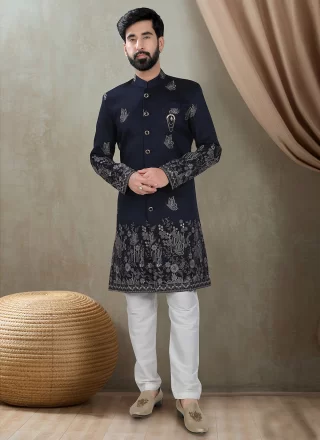 Blue Silk Indo Western