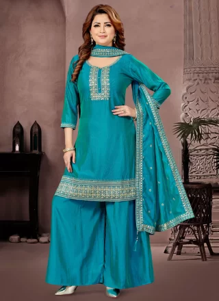 Blue Silk Salwar Suit