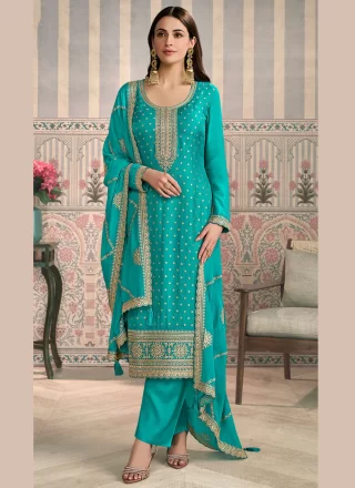 Blue Silk Salwar Suit