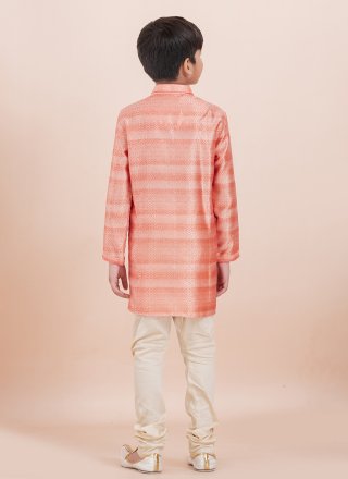Brilliant Peach Cotton Kurta Pyjama