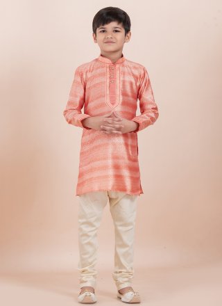 Brilliant Peach Cotton Kurta Pyjama