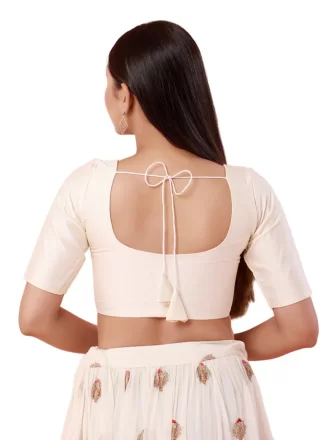 Brocade Blouse In Off White Color