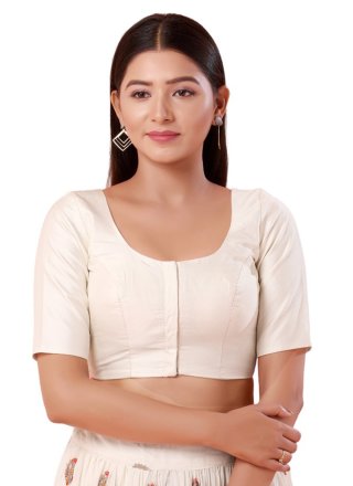 Brocade Blouse In Off White Color