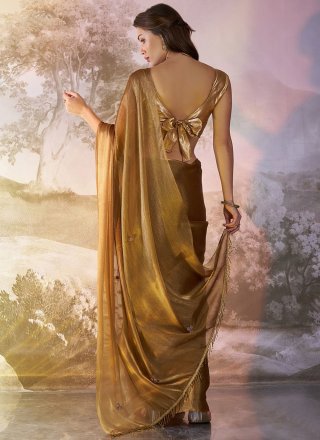 Brown Burburry Contemporary Sari
