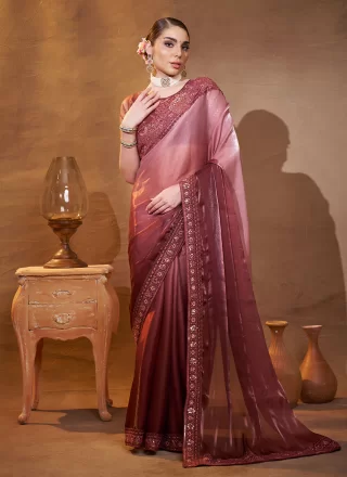 Shop Printed Linen Casual Saree Online : 138392 -