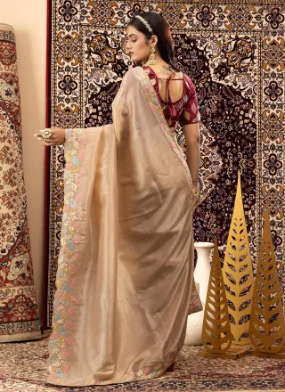 Brown Silk Contemporary Sari