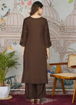 Brown Silk Designer Kurti