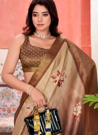Brown Silk Traditional Saree