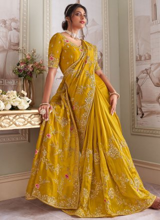 Celestial Green Tissue Designer Saree