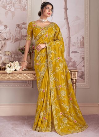 Celestial Green Tissue Designer Saree
