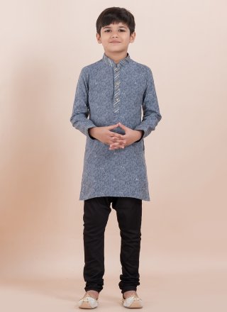 Celestial Grey Cotton Kurta Pyjama