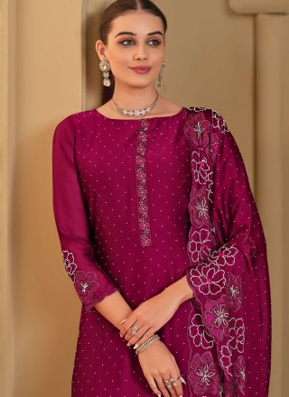 Celestial Purple Georgette Salwar Suit