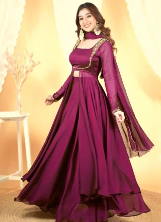 Celestial Purple Rangoli Readymade Lehenga Choli