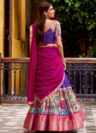 Chanderi A - Line Lehenga Choli In Purple