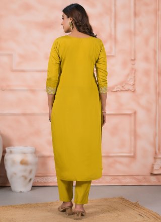 Chanderi Salwar Suit with Embroidered Work