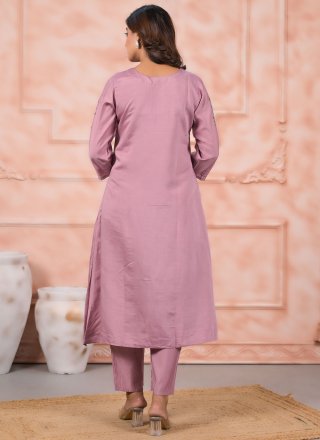 Chanderi Silk Readymade Salwar Suit with Embroidered Work
