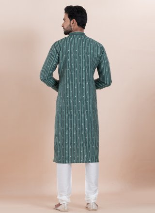 Chic Teal Silk Kurta Pyjama