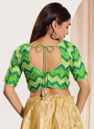 Chiffon Blouse In Green Color