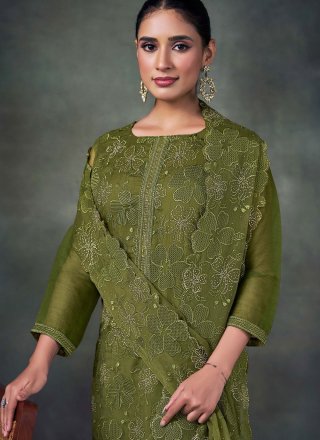 Chiffon Salwar Suit In Green