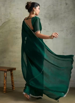 Chiffon Trendy Saree In Green
