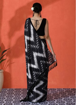 Chinon Classic Sari In Black Color